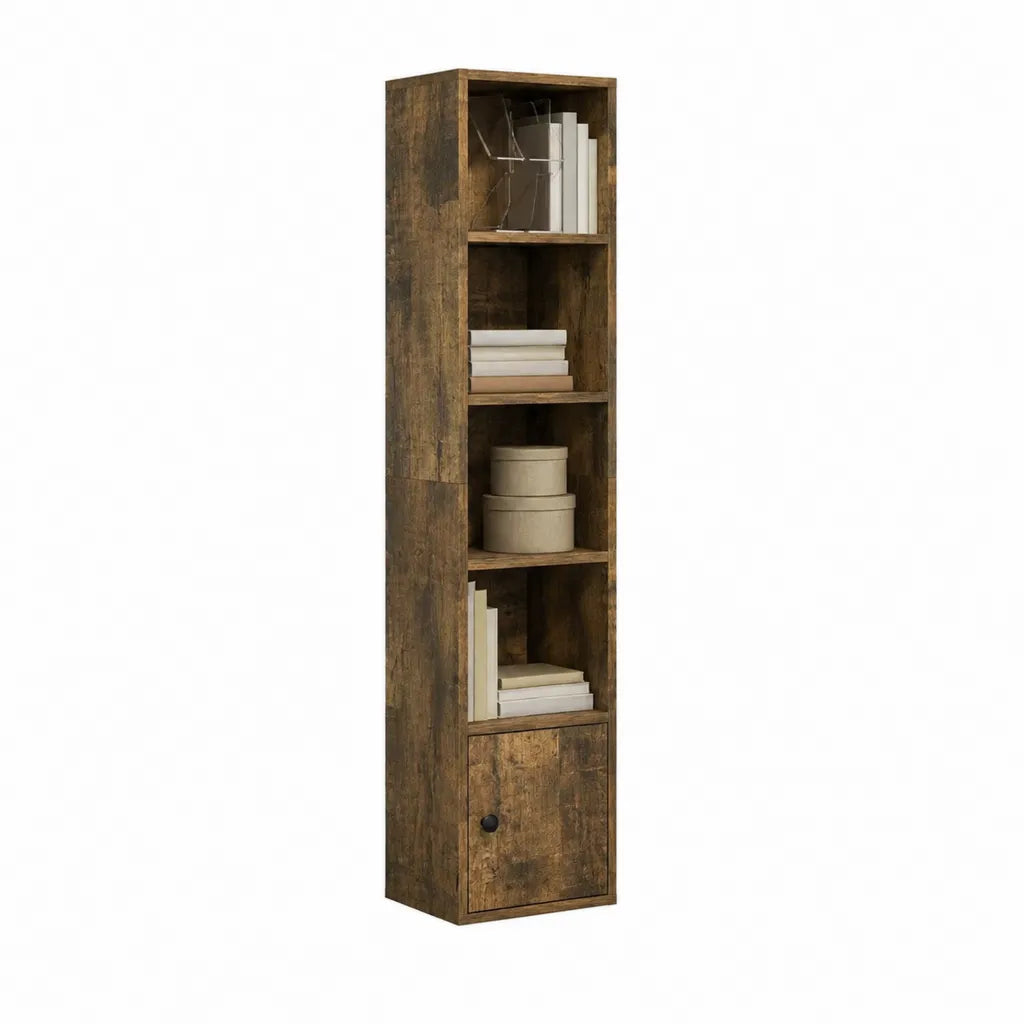 Bücherregal 40 x 30 x 180 cm aus melaminharzbeschichteter Spanplatte rechteckig Vintage-Eiche