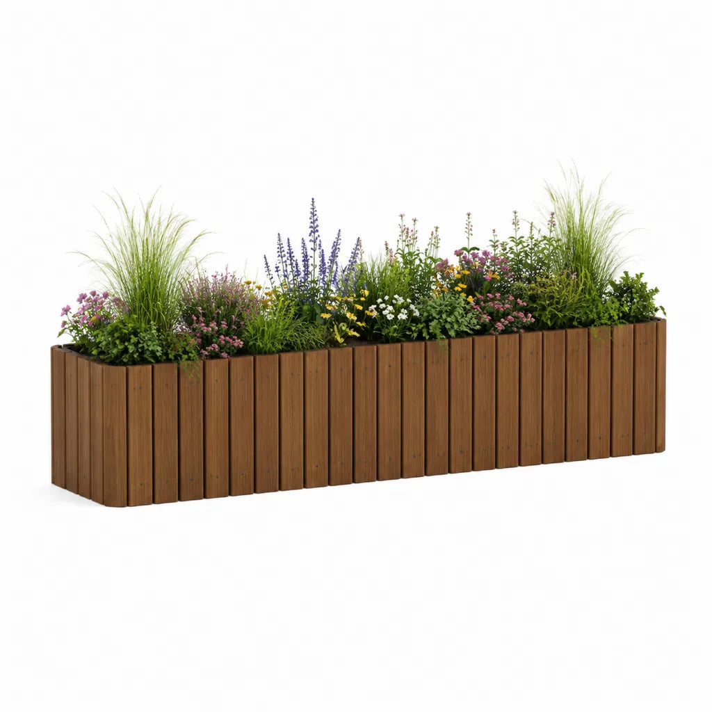 Pflanzkasten Hochbeet aus massivem Tannenholz rechteckig braun 120 x 40 x 40 cm