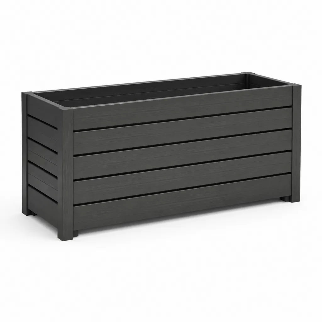 Pflanzkasten aus PP Kunststoff rechteckig Anthrazit 80 x 40 x 43 cm